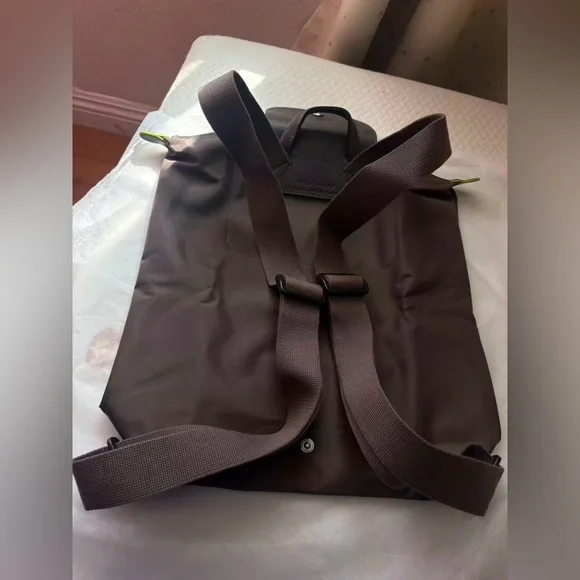 Longchamp Medium Backpack Recycled Canvas Terre Sophisticated Matte Finish - Picture 4 of 16